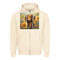 Sandshell dachshund Zipper Hoodie - Unal Design