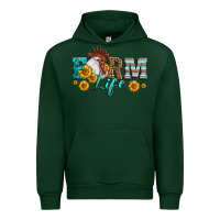 Forest Green Western Farm Life Rooster Head Urban Hoodie - LillyAllenDesigns