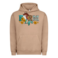 Pigment Burro Western Farm Life Rooster Head Urban Hoodie - LillyAllenDesigns