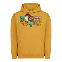 Pigment Peanut Butter Western Farm Life Rooster Head Urban Hoodie - LillyAllenDesigns