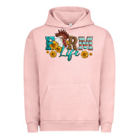 Pigment Salmon Western Farm Life Rooster Head Urban Hoodie - LillyAllenDesigns