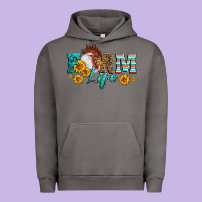 Western Farm Life Rooster Head Urban Hoodie Designed By Lillyallendesigns
