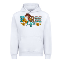 White Western Farm Life Rooster Head Urban Hoodie - LillyAllenDesigns
