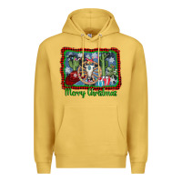 Antique Gold merry christmas western bull skull Premium Hoodie - AdoDesignShop