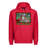 Cardinal merry christmas western bull skull Premium Hoodie - AdoDesignShop