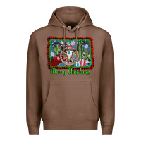Chestnut merry christmas western bull skull Premium Hoodie - AdoDesignShop