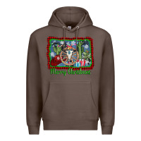 Coffee merry christmas western bull skull Premium Hoodie - AdoDesignShop
