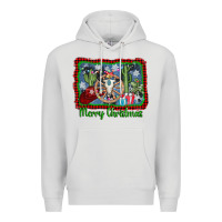 Dove Grey merry christmas western bull skull Premium Hoodie - AdoDesignShop
