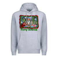 Heather Grey merry christmas western bull skull Premium Hoodie - AdoDesignShop
