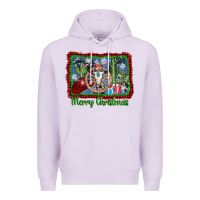 Lilac merry christmas western bull skull Premium Hoodie - AdoDesignShop
