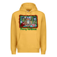 Mustard merry christmas western bull skull Premium Hoodie - AdoDesignShop