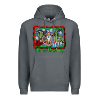 Rock merry christmas western bull skull Premium Hoodie - AdoDesignShop
