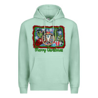 Seafoam merry christmas western bull skull Premium Hoodie - AdoDesignShop