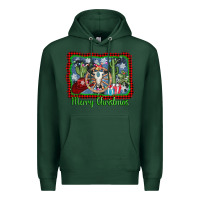 Sports Green merry christmas western bull skull Premium Hoodie - AdoDesignShop