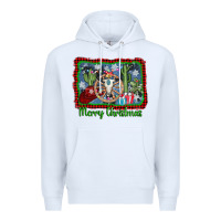 White merry christmas western bull skull Premium Hoodie - AdoDesignShop