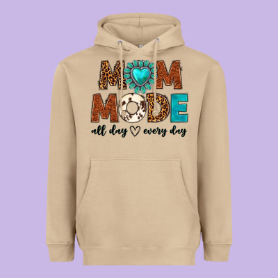 Mom Mode All Day Every Day Heavyweight Hoodie Designed By Texasbilliewilder