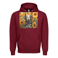 Burgundy dalmatian Zipper Hoodie - Unal Design