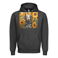 Charcoal Heather dalmatian Zipper Hoodie - Unal Design