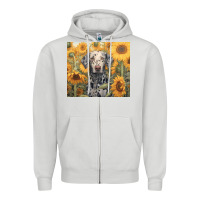 Dove Grey dalmatian Zipper Hoodie - Unal Design