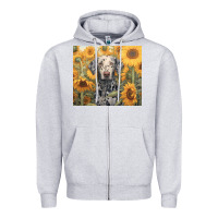 Heather Grey dalmatian Zipper Hoodie - Unal Design