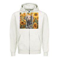 Oatmeal Heather dalmatian Zipper Hoodie - Unal Design