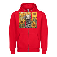 Red dalmatian Zipper Hoodie - Unal Design