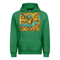 Emerald Bumble Bees Urban Hoodie - LillyAllenDesigns