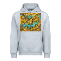 Heather Grey Bumble Bees Urban Hoodie - LillyAllenDesigns