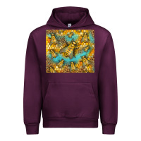 Mauve Wine Bumble Bees Urban Hoodie - LillyAllenDesigns