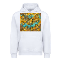 White Bumble Bees Urban Hoodie - LillyAllenDesigns
