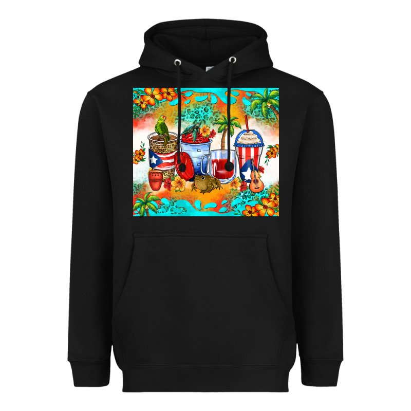 Puerto Rico Coffee Cups Heavyweight Hoodie by Zillion Design Studio | Teevron