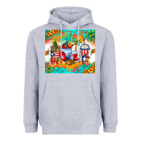 Heather Grey puerto rico coffee cups Heavyweight Hoodie - Zillion Design Studio