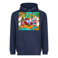 Navy puerto rico coffee cups Heavyweight Hoodie - Zillion Design Studio