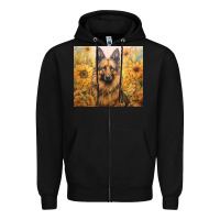 Black german shepherd Zipper Hoodie - Unal Design