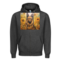 Charcoal Heather german shepherd Zipper Hoodie - Unal Design