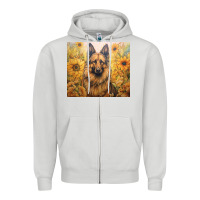 Dove Grey german shepherd Zipper Hoodie - Unal Design