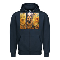 Navy german shepherd Zipper Hoodie - Unal Design