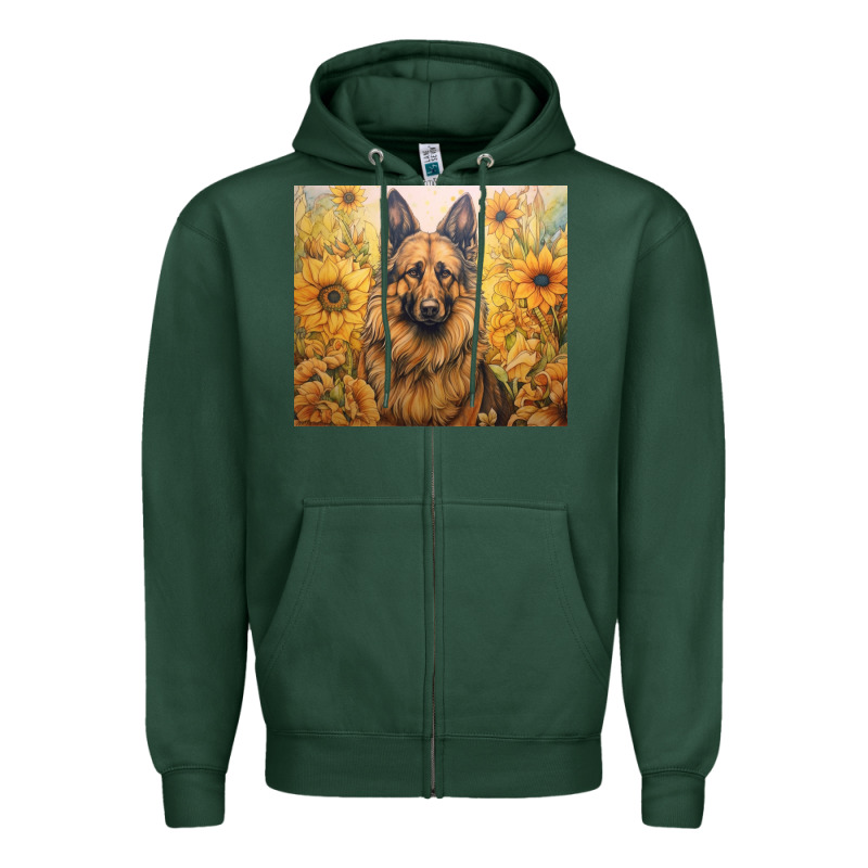 German Shepherd Zipper Hoodie by Unal Design | Teevron