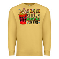 Antique Gold I Run On Coffee & Christmas Cheer Premium Sweatshirt - CowhideDigitalArt