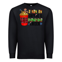 Black I Run On Coffee & Christmas Cheer Premium Sweatshirt - CowhideDigitalArt