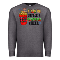 Charcoal Heather I Run On Coffee & Christmas Cheer Premium Sweatshirt - CowhideDigitalArt
