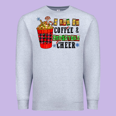 I Run On Coffee & Christmas Cheer Premium Sweatshirt Designed By Cowhidedigitalart