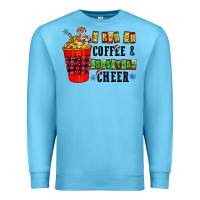 Ocean Blue I Run On Coffee & Christmas Cheer Premium Sweatshirt - CowhideDigitalArt
