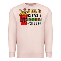 Pale Pink I Run On Coffee & Christmas Cheer Premium Sweatshirt - CowhideDigitalArt