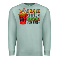Seafoam I Run On Coffee & Christmas Cheer Premium Sweatshirt - CowhideDigitalArt