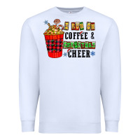 White I Run On Coffee & Christmas Cheer Premium Sweatshirt - CowhideDigitalArt