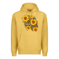 Antique Gold leopard sunflower patch Premium Hoodie - AdoDesignShop