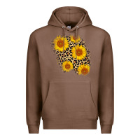 Chestnut leopard sunflower patch Premium Hoodie - AdoDesignShop