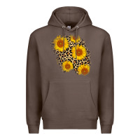 Coffee leopard sunflower patch Premium Hoodie - AdoDesignShop