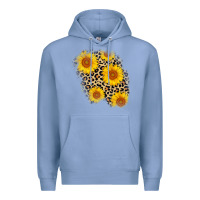 Colony Blue leopard sunflower patch Premium Hoodie - AdoDesignShop